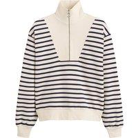 Half Zip Sweatshirt in Breton Striped Cotton