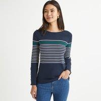 Striped Crew Neck T-Shirt with Long Sleeves