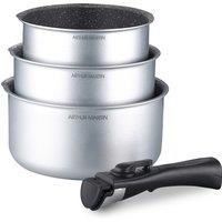 3 Pans with 1 Removable Handle