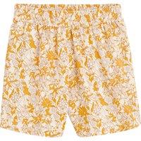 Floral Print Cotton Shorts with High Waist