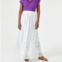 Cotton Full Maxi Skirt in Broderie Anglaise