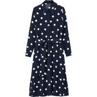 Midi Shirt Dress in Polka Dot Print