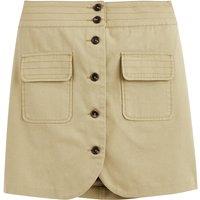 Cotton Buttoned Mini Skirt