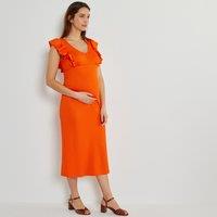 Jersey Sleeveless Maternity Dress with Ruffles
