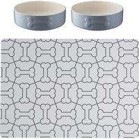 Colourmix Set Of 2 Dog Bowl & Placemat