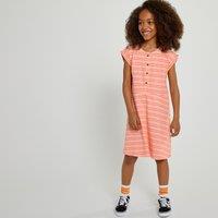 Striped Cotton Jersey Dress with Short Sleeves