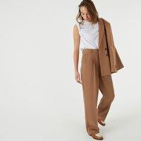 Wide Leg Trousers with Pleat Front, Length 31.5"