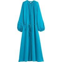 Cotton Muslin Maxi Dress with Balloon Sleeves