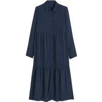 Tiered Midaxi Shirt Dress with Long Sleeves