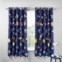 Lost In Space Lined Cotton Eyelet Curtains