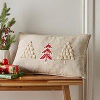 Tufted Christmas Tree Filled Cushion