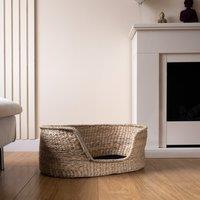 Natural Seagrass Pet Bed with Cushion Medium