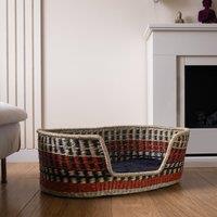 Multi-Coloured Seagrass Pet Bed with Cushion Medium