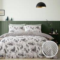 Brushed Alpine Village 100% Cotton Duvet Cover and Pillowcase Set