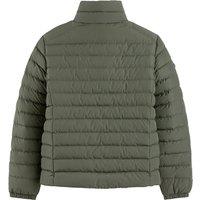 Short Padded Jacket with High Neck in Cotton Mix, Mid-Season