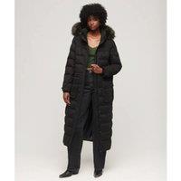 Long Hooded Parka with Faux Fur Trim
