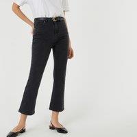 Kick Flare Jeans in Organic Cotton with High Waist, Length 26"