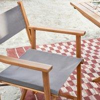 Acacia and Canvas Folding Table Armchair Alfred