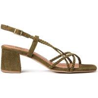 Les Signatures - Suede Heeled Sandals with Plaited Straps