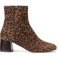 Les Signatures - Leopard Print Ankle Boots in Suede with Heel
