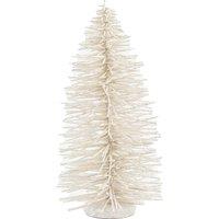 35cm Large White Glittered Brush Tree