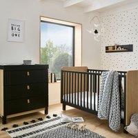 Rafi 2 Piece Nursery Black Furniture Set