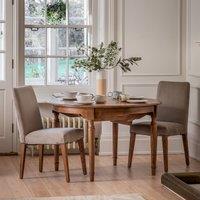 Hayes Vintage Inlaid Wood Extendable Round Table (Seats 4-6)
