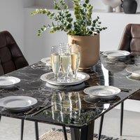 Brant Marble Effect Glass Dining Table (Seats 6)
