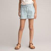 Striped Denim Shorts