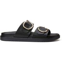 Double Buckle Leather Mules SALOME Signature