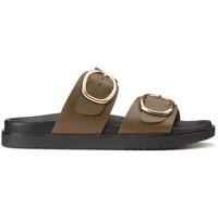 Signatures Leather Mules with Double Buckles