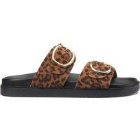 Mules in Leopard Print Leather SALOME Signature