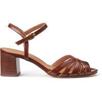 Leather Block Heel Sandals