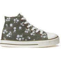 Kids High Top Trainers in Floral Canvas