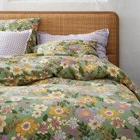 Rosemary Green Cotton & Washed Linen Duvet Cover