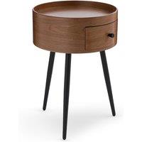 Orteo 1 Drawer Walnut Veneer Bedside Table