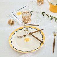 Set of 4 Olympe Sun Earthenware Plates
