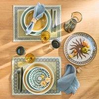 Solaro Round Mosaic Metal Tray