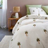 Ravenel Embroidered Palm Cotton & Washed Linen Pillowcase