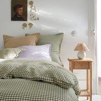 Aclie Lilas Gingham 100% Washed Linen Pillowcase