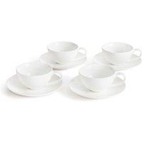 Set of 4 Ginny Porcelain Teacups & Saucers