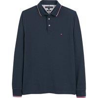 1985 Tipped Polo Shirt in Cotton with Long Sleeves, Slim Fit