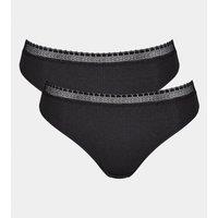 Pack of 2 Go Ribbed High Cut Knickers in Organic Cotton