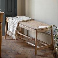 Ende Solid Oak & Woven Rope 2 Seater Dining Bench