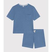 Short Sleeve Short Pyjamas in 1/1 Ribbed Cotton