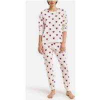 Heart Print Pyjamas in Cotton with Long Sleeves