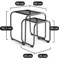 Set of 2 Neso Tempered Glass Nesting Side Tables