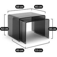 Set of 2 Joan Tempered Glass Nesting Coffee Tables