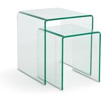 Set of 2 Joan Tempered Glass Nesting Side Tables