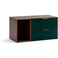 Aldon Walnut Veneer Compartment with Lacquered Drawers
